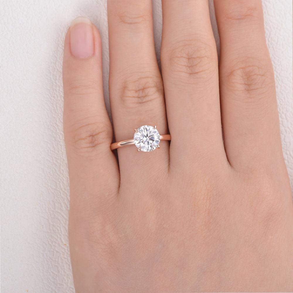 1 CT Round Hidden Halo Lab Grown Diamond Engagement Ring