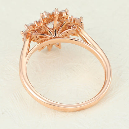 0.41 CT Round Cluster Moissanite Engagement Ring