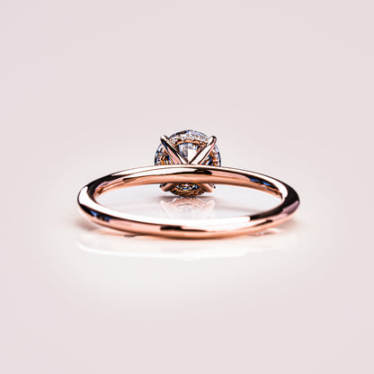 1.6 CT Round Hidden Halo Moissanite Engagement Ring