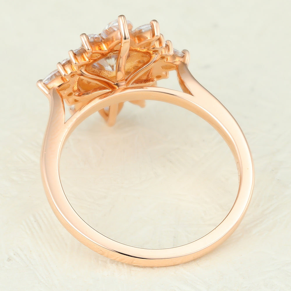 0.41 CT Round Cluster Lab-Grown Diamond Engagement Ring