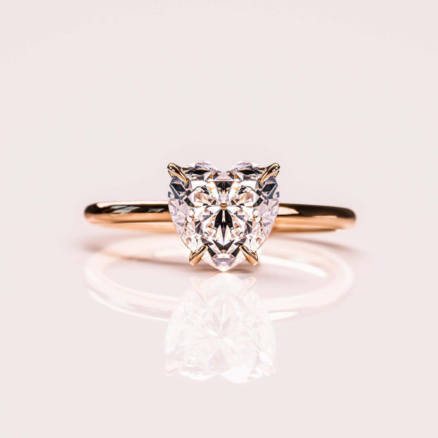 2 CT Heart Solitaire Moissanite Engagement Ring