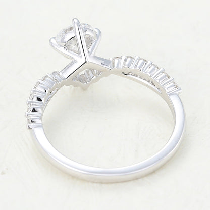 0.41 CT Round Pave & Split Shank Lab-Grown Diamond Engagement Ring