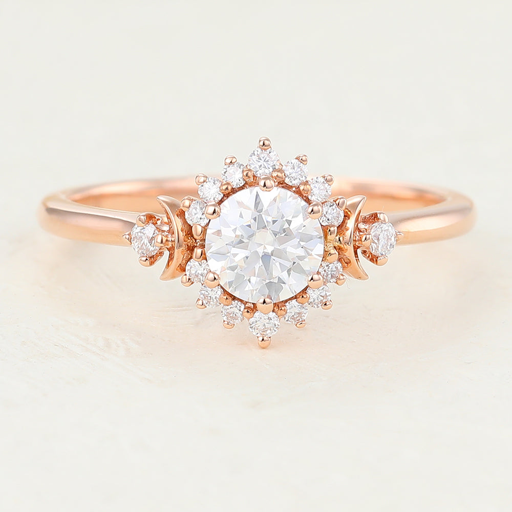 0.41 CT Round Cluster Lab-Grown Diamond Engagement Ring
