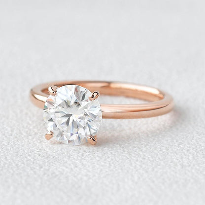 1 CT Round Hidden Halo Lab Grown Diamond Engagement Ring