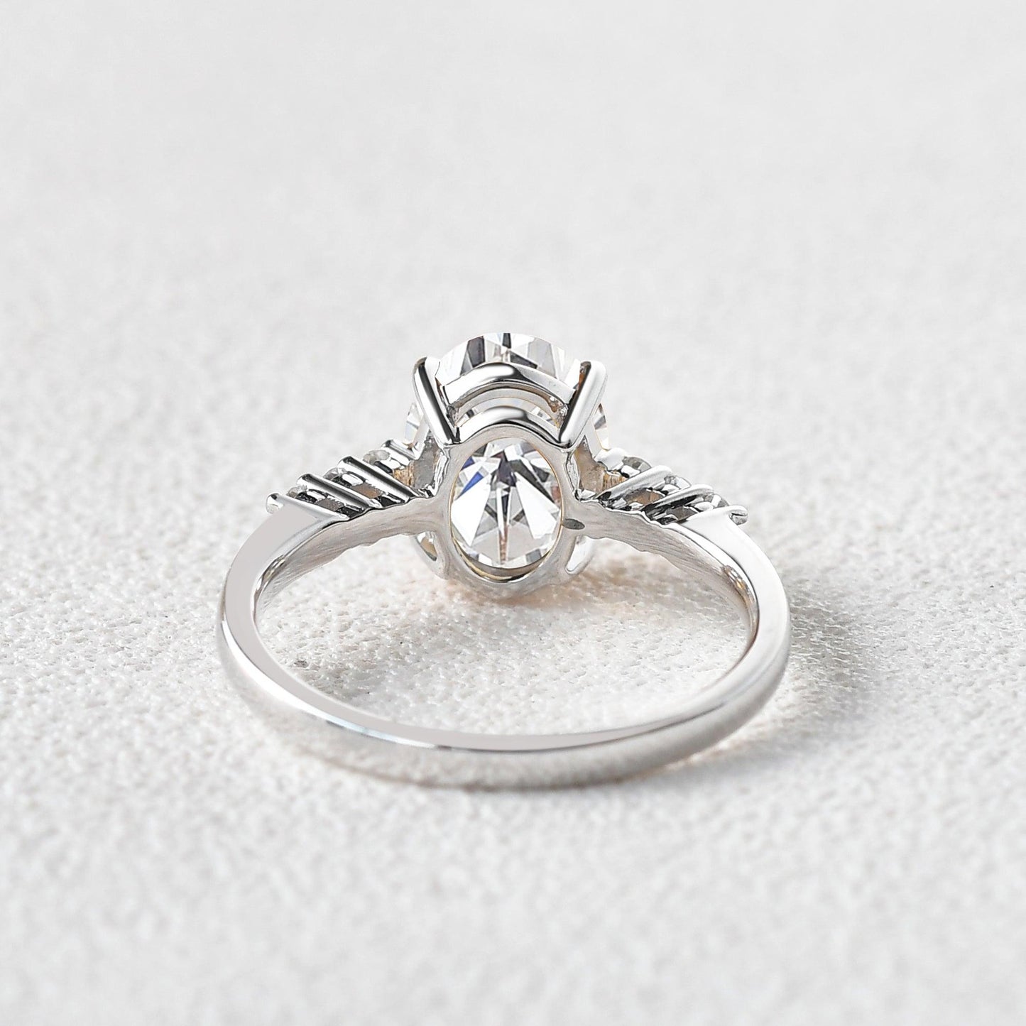 1.91 CT Oval Pave Lab Grown Diamond Engagement Ring