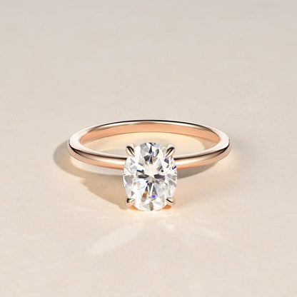 1.33 CT Oval Solitaire Lab Grown Diamond Engagement Ring
