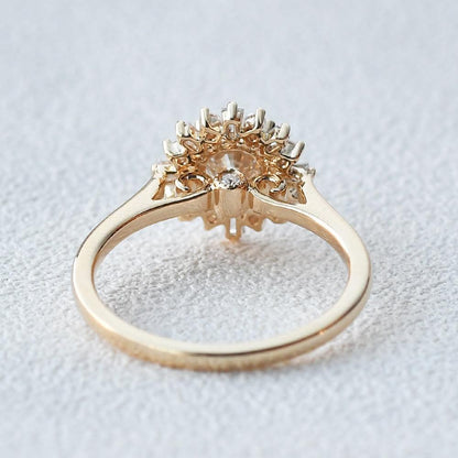 1 CT Round Halo Lab Grown Engagement Ring