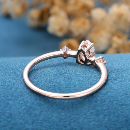 0.39 CT Pear Three Stone Lab Grown Diamond Engagement Ring